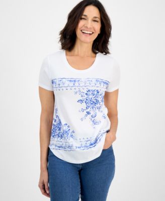 Style & Co - Women's Iris Graphic Crewneck Short-Sleeve T-Shirt