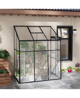 Durable Polycarbonate Lean-to Greenhouse for Outdoor Gardening