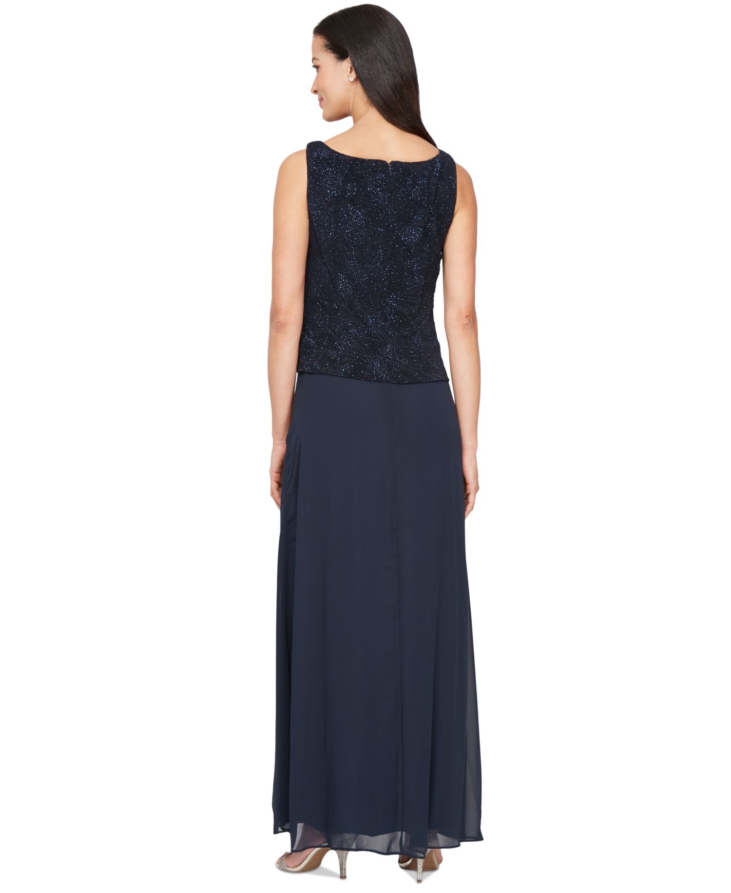 Dress and Jacket, Patterned Sparkle Evening Dress