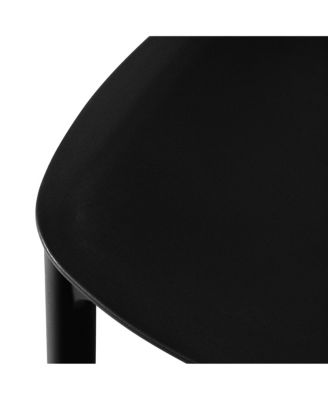 Modern Stackable Polypropylene Plastic Patio Dining Chair (Set of 2)