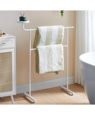 Valet Clothes Stand with Storage Tray, Towel Rack, Blanket Drying Holder for Bedroom