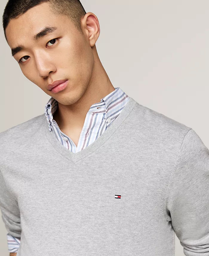 Men's Essential Solid V-Neck Sweater - thumbnail 7