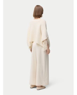 Women's Fringed Sleeve Cashmere Poncho