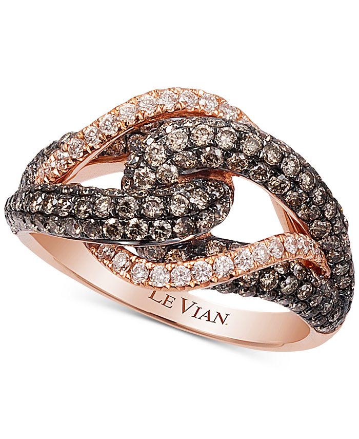 Le Vian Chocolatier® Gladiator Knot™ White and Chocolate Diamond Ring