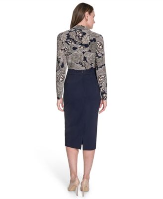 Women's Printed Long-Sleeve Knit Blouse