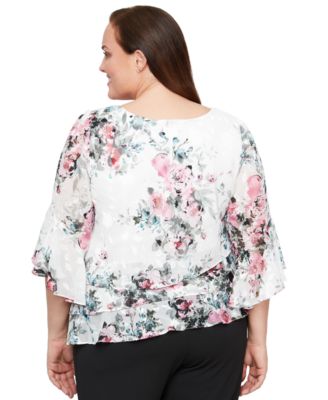 Plus Size Floral-Print Blouse