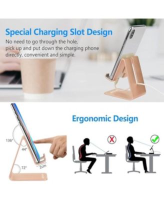 Desk Phone Holder Dock | Aluminum Phone Stand for iPhone 6-15 Pro/Max & Tablets 4-10 Inch