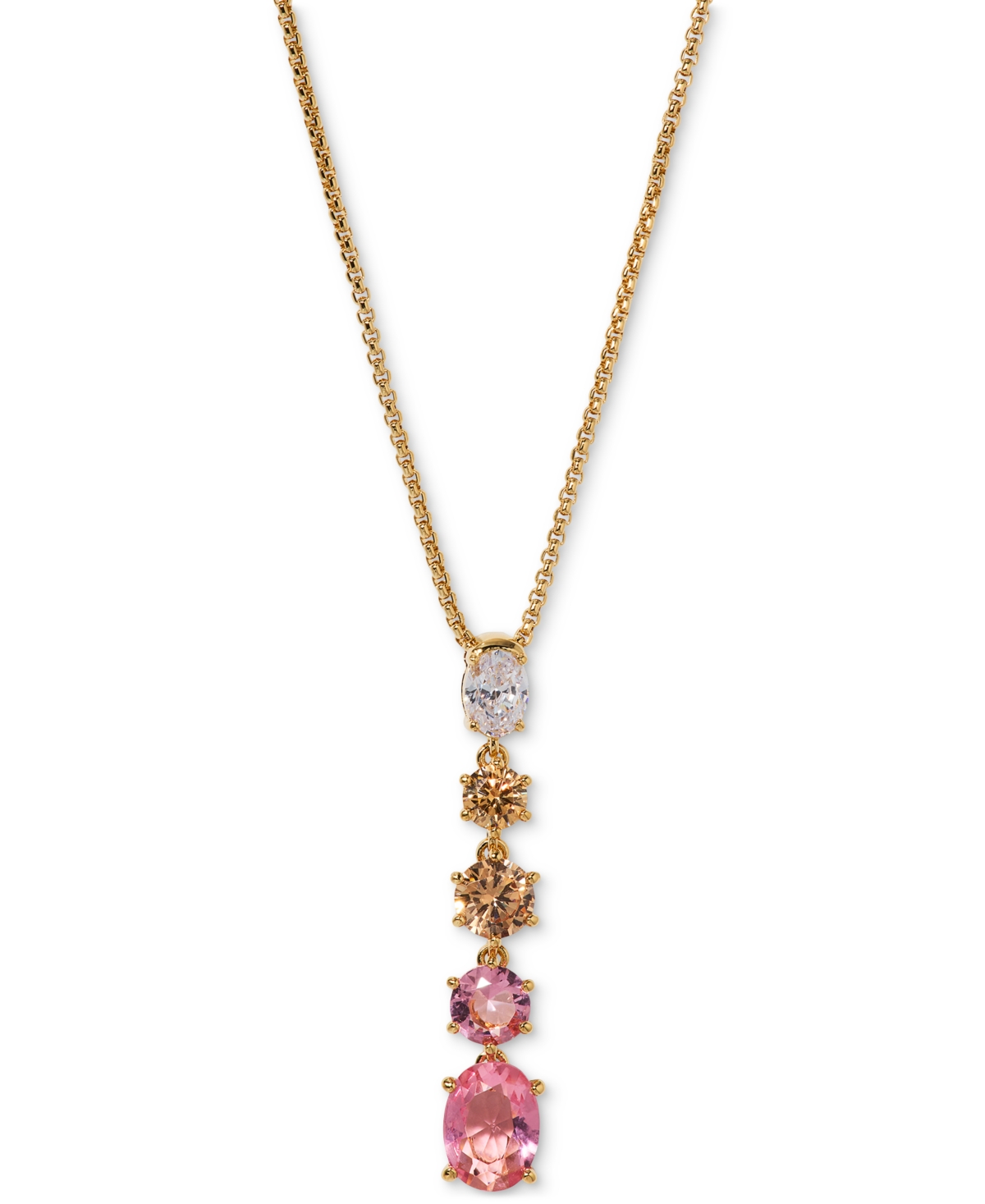 Stone Lariat Necklace, 16" + 2" extender, Exclusively at Macy's - Yellow/Silver