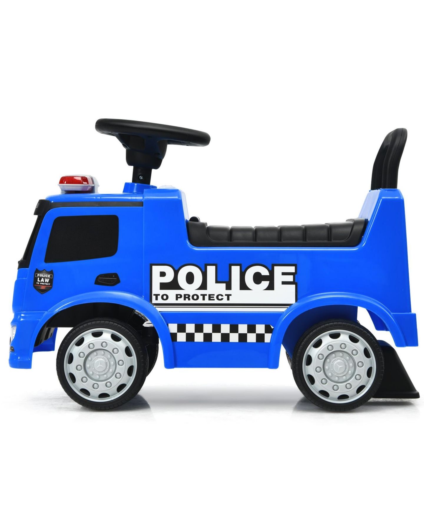 Детская игрушка HONGGE Mercedes-Benz Licensed Ride-On Push Police Car with Horn and Siren Sounds, Ages 12-36 Months, цвет: Синий — фото 11