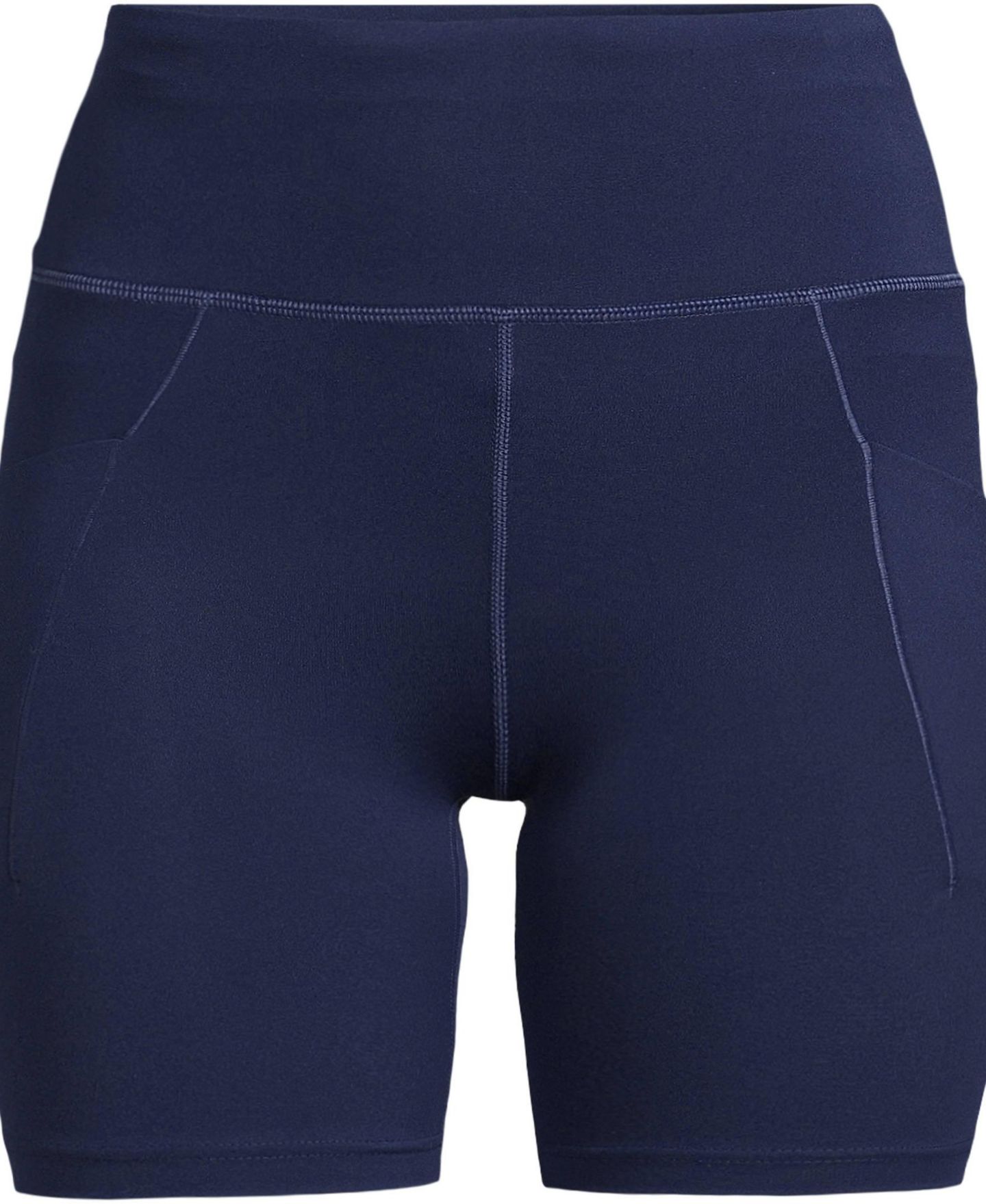 Женские шорты Lands' End Active High Impact 7" Pocket Bike Shorts, цвет: Морской тёмно-синий — фото 3