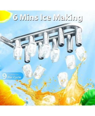 Countertop Ice Maker — Portable, Self-Cleaning, 26.5 lb/24H, 9 Bullet Cubes in 6 Min, Includes Basket & Scoop — Home, Kitchen, Office, Bar, RV