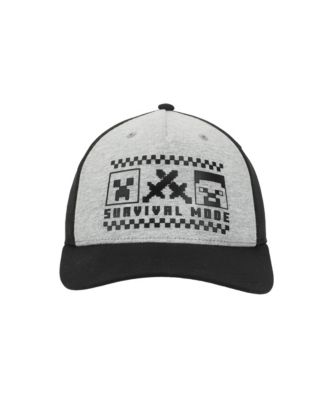 Boys Survival Mode Youth Gray & Black Traditional Adjustable Hat
