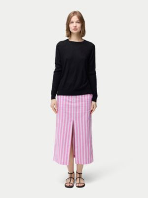 Women's Silk Cashmere Textured Sweater Black