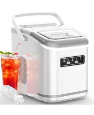 Ice Makers Countertop, Portable Ice Machine with Carry Handle, 26.5lbs/24Hrs, 6Mins/9 Ice Cubes, Self-Cleaning Countertop Ice Maker with Ice Basket/Scoop,for Home Bar Camping RV