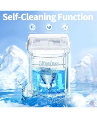 Countertop Nugget Ice Maker, Portable Pebble Ice Machine, 34 lbs/24H, Soft Chewable Ice, Self-Cleaning, One-Touch Operation