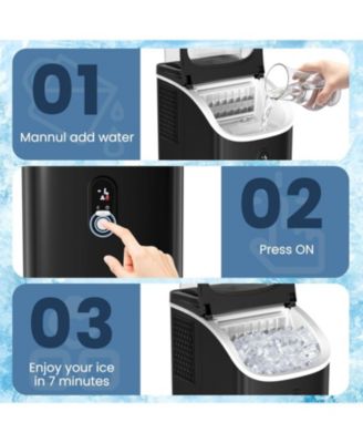Countertop Ice Maker 30 lbs/day, Auto Cleaning, 24H Timer, Ice Scoop & Basket, Fast Ice for Home, Kitchen, Camping, Office