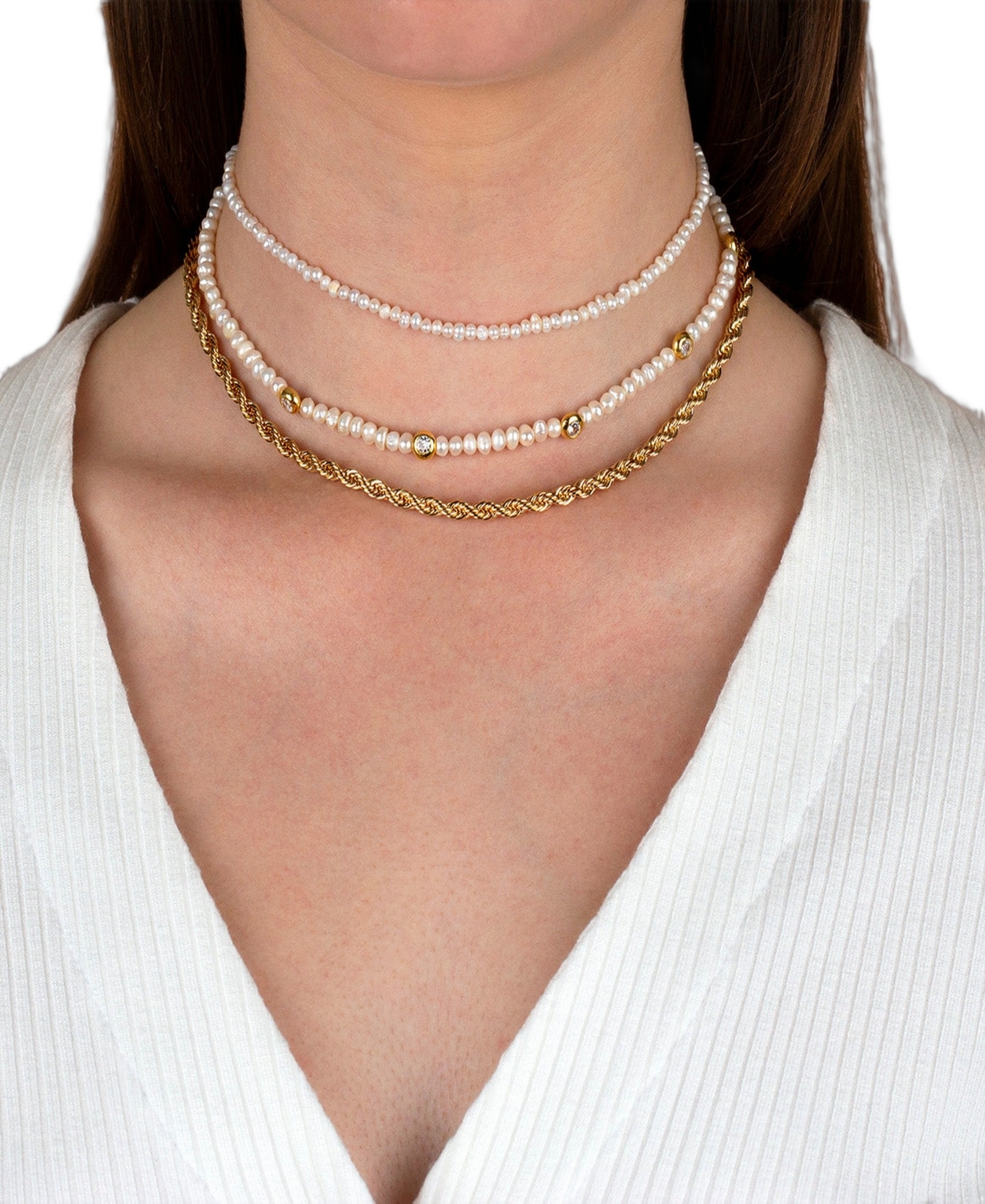 By Adina Eden Tiny Cultivated Pearl Choker Necklace