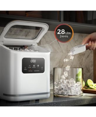 27-lb Countertop Ice Maker with LED Display and Self-Cleaning Function