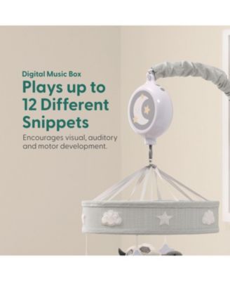 Safari Musical Baby Mobile Crib with 12 Soothing Lullabies, Grey Safari Celestial