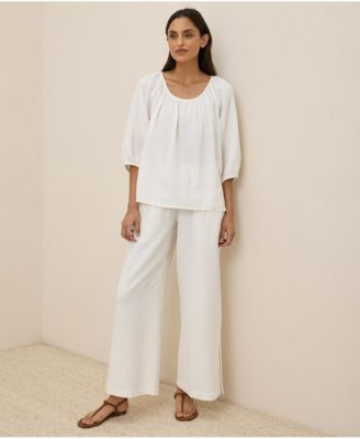 Women's Organic Cotton Coastal Double Gauze Split Hem Pant