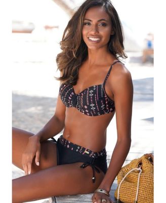 Women's Boho Print Underwire Bikini Swimsuit Top Bra Sizing