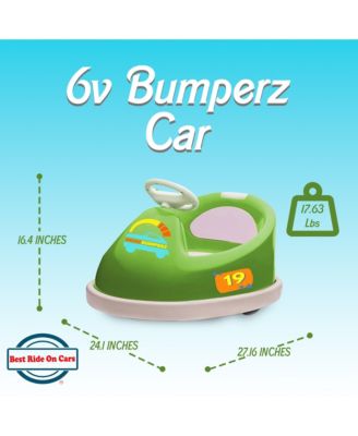 Bumperz 6 Volt Kids Electric Battery Powered Bumper Car, Green