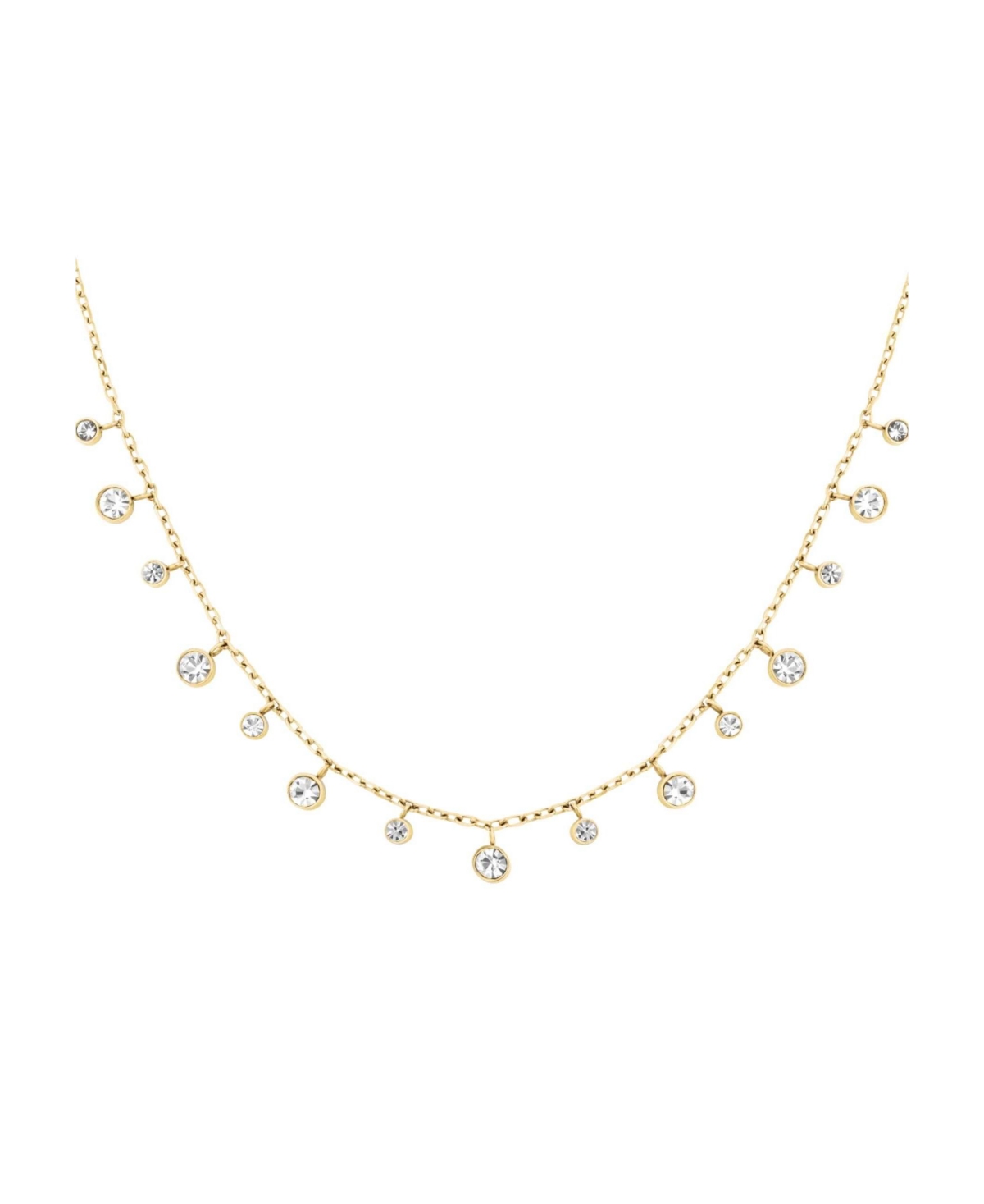 Rosefield Dangling Crystals Necklace In 14K Yellow Gold Plated Stainless Steel