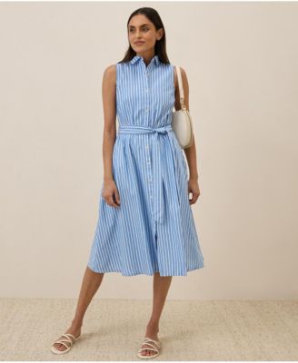 Women's Organic Cotton Sunset Lightweight Cotton Sleeveless Shirtdress