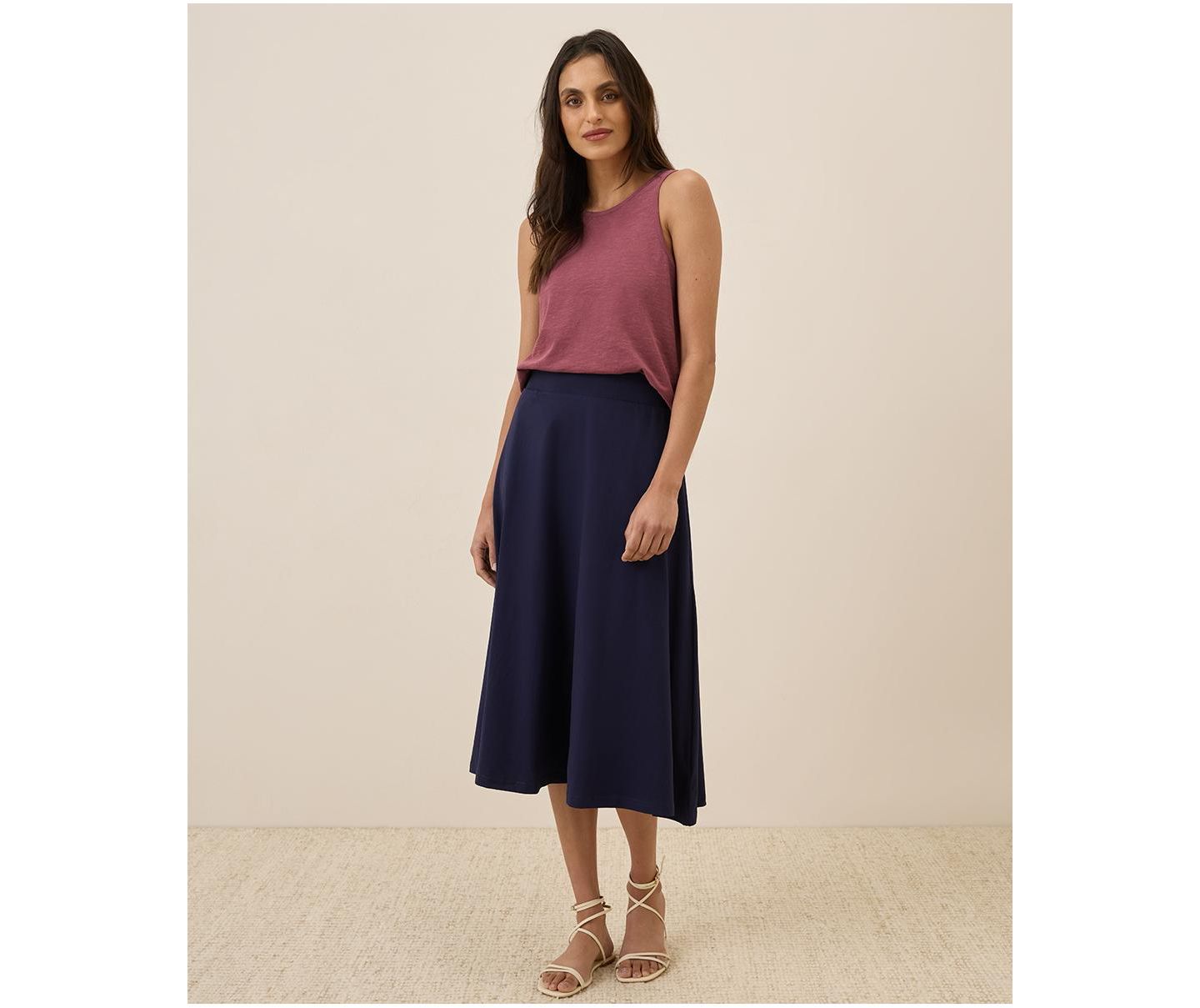 Женская юбка Pact Organic Cotton Fit & Flare Midi, цвет: Eclipse — фото 2