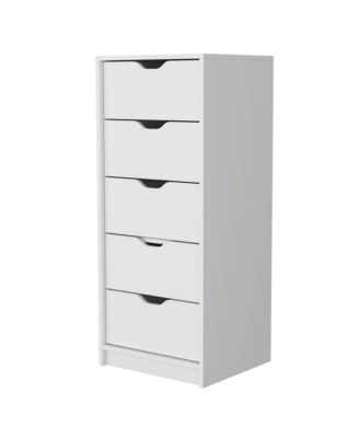 Manufactured Wood 5-Drawer Narrow Dresser – Space-Saving Design