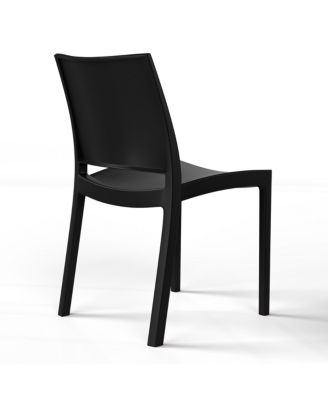 Modern Polypropylene Stackable Plastic Patio Dining Chair (Set of 2)