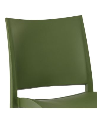 Modern Polypropylene Stackable Plastic Patio Dining Chair (Set of 2