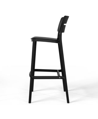 Stackable Polypropylene Resin Plastic Outdoor Patio Bar Stools 2 PC
