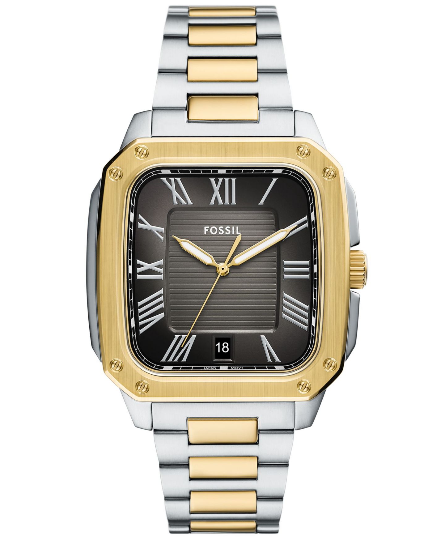 Мужские часы Fossil Crosby Three-Hand Date Two-Tone Stainless-Steel Watch, 42mm — фото 1