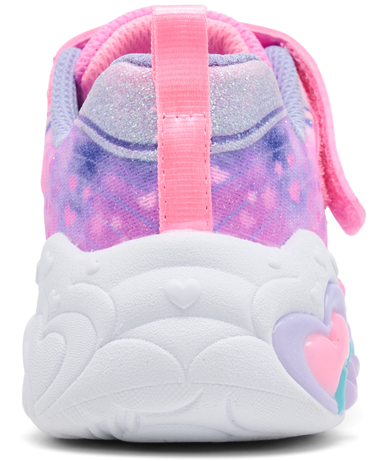Skechers Toddler Girls S-lights: Eternal Heart Lights Light-up Fastening Strap Casual Sneakers From Finish Li In Light Pink