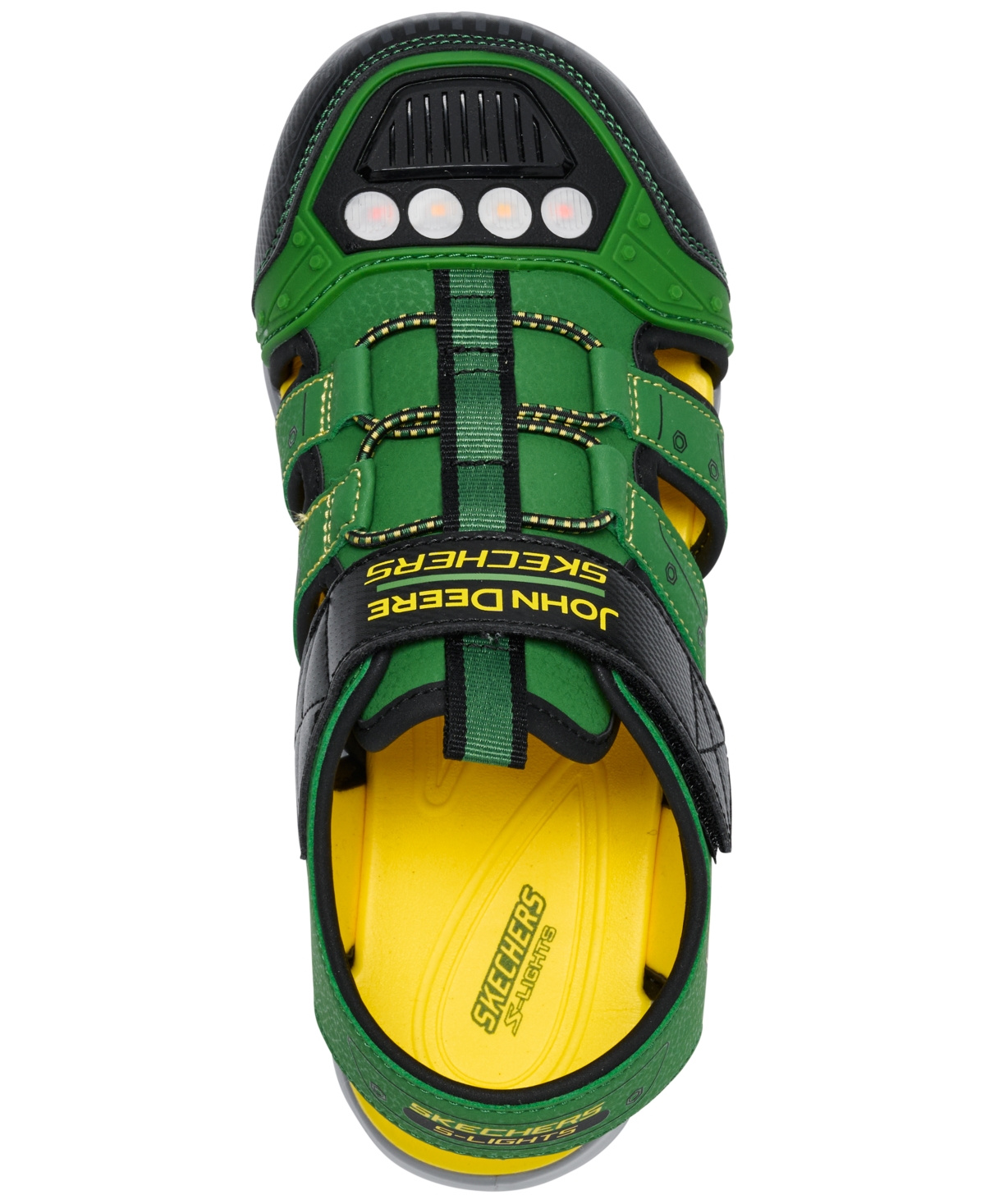 Skechers Little Boys John Deere: Hypno-splash Light-up Sandals From Finish Line In Green,black