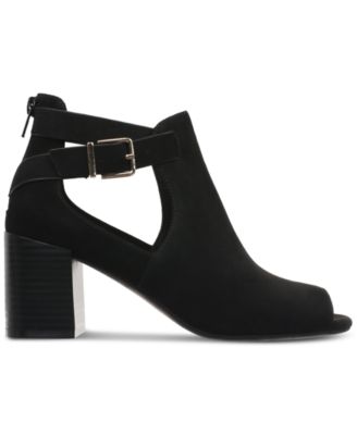 Women's Gaell Leather Block Heel Peep Toe Shooties, Created for Macy's