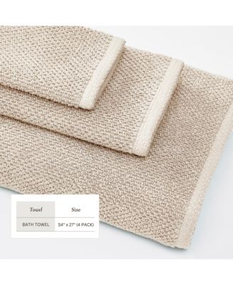 Cotton Textured 4-Piece Bath Towel Set