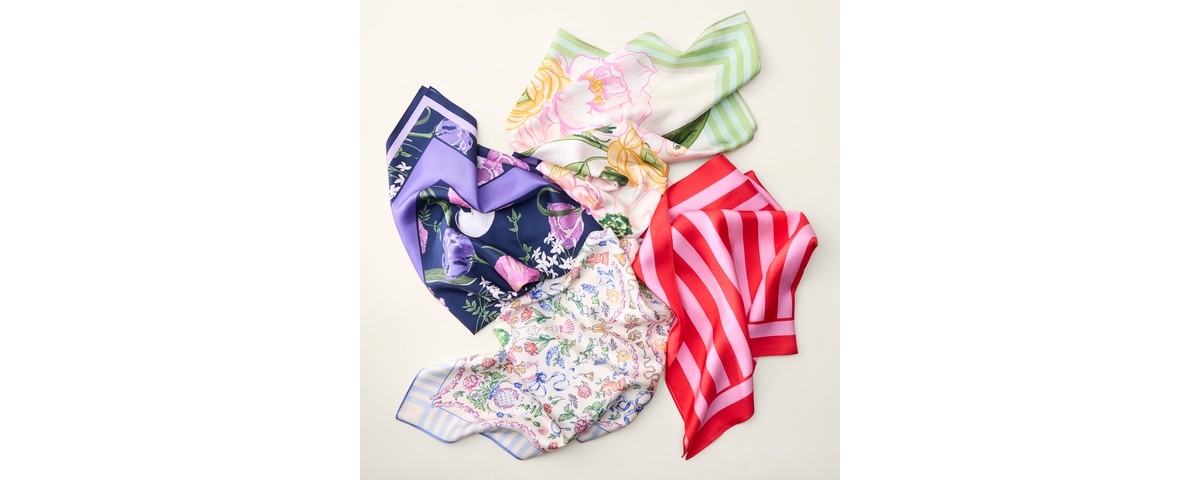 MACY'S FLOWER SHOW SQUARE SILK SCARF, EXCLUSIVELY AT MACY'S 