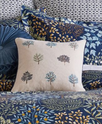 English Forest Embroidered Decorative Pillow, 16" x 16"