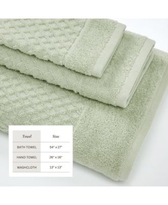 Quick-Drying Cotton Diamond Waffle Textured 6-Piece Bath Towel Set 54x27x0.5 inches,26x16 inches