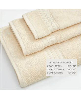 Quick-Drying Cotton 6-Piece Bath Towel Set,54x27x0.5 inches,26x16 inches