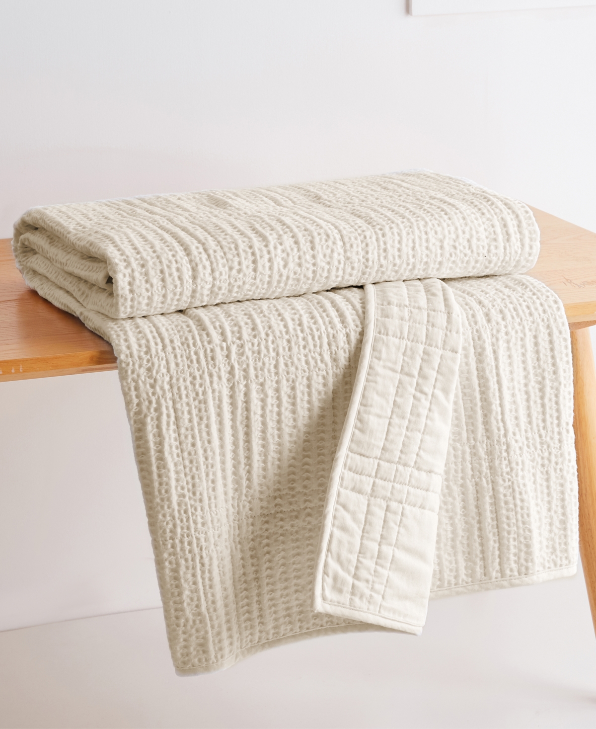 Levtex Cloud Waffle Textured Quilted Throw, 50" X 60"