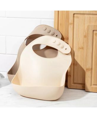 Toddler Feeding Set, Silicone Bib, Bowl & Spoons for Self-Feeding First Stage Essentials – Gum Friendly, BPA-Free, Easy to Clean & Safe for Babies, Pink