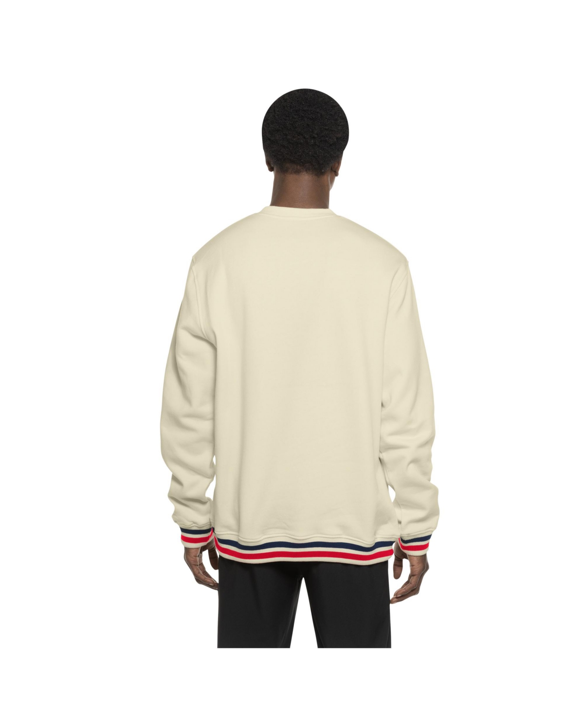 NEW ERA MEN'S CREAM BOSTON RED SOX THROWBACK PULLOVER SWEATSHIRT 