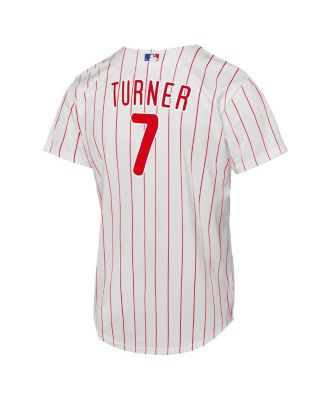 Big Boys and Girls White Trea Turner Philadelphia Phillies Home Replica Player Jersey