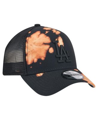 Men's&nbsp;Black Los Angeles Dodgers Bleached A-Frame 9FORTY Adjustable Hat