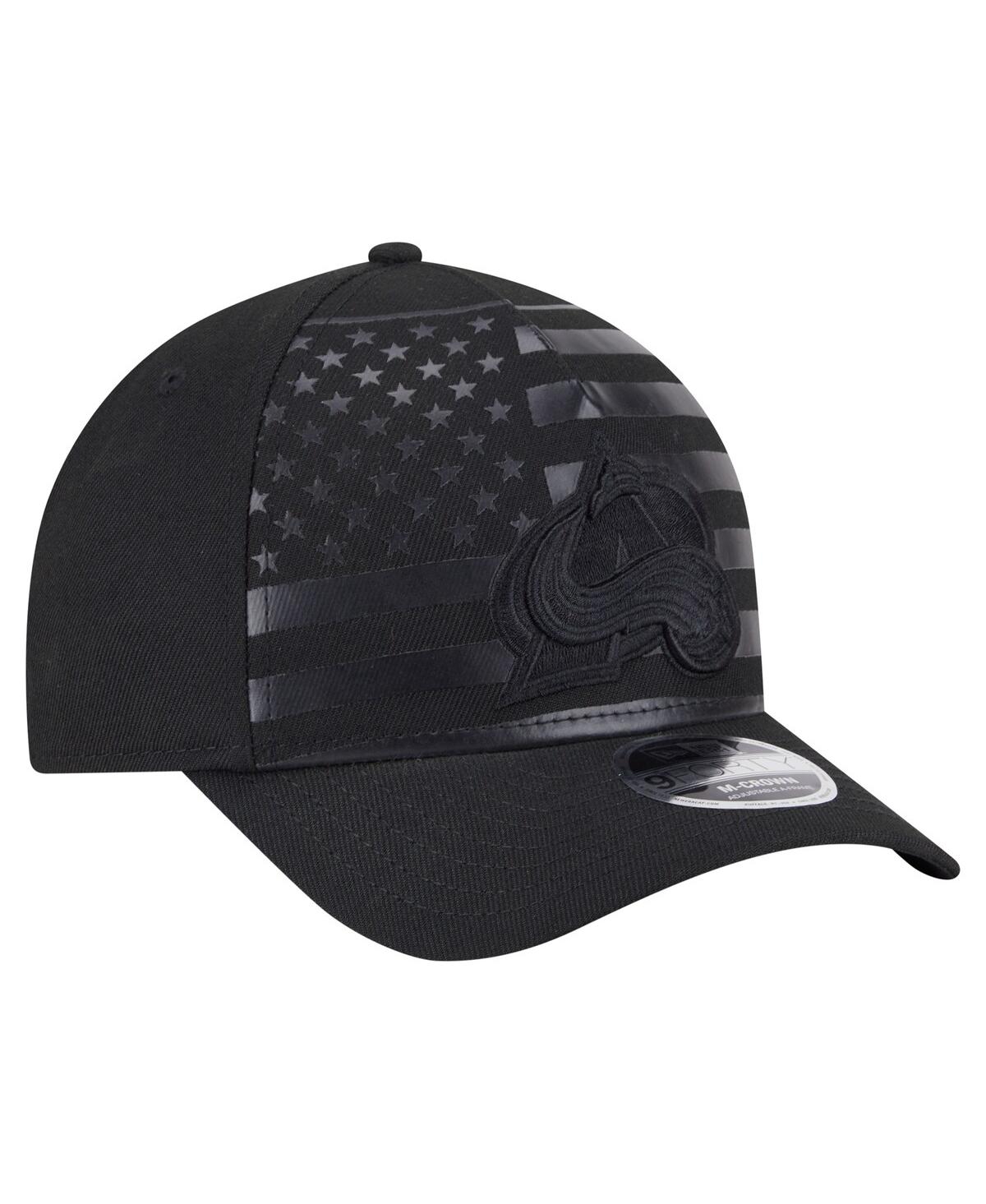 New Era Men's Black Colorado Avalanche Game Day Stealth Flag 9forty A-frame Adjustable Hat In Black