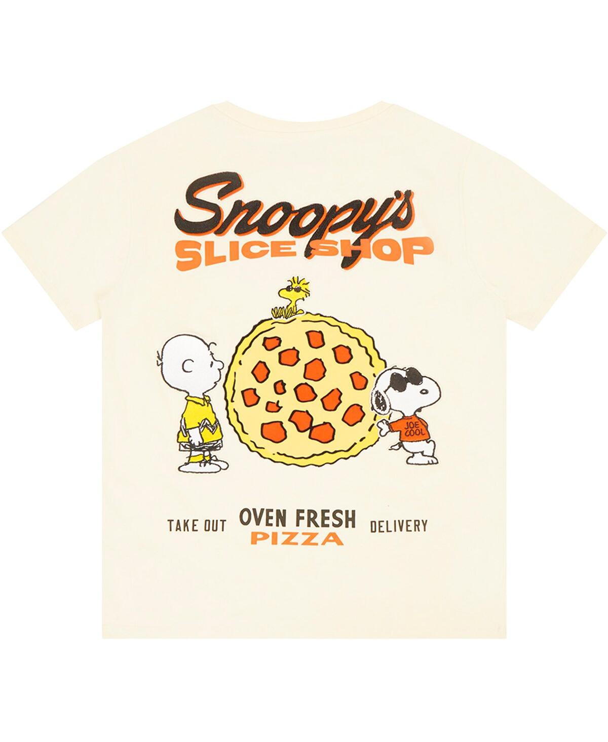 Shop Freeze Max Big Boys And Girls Cream Peanuts Snoopy's Slice Shop T-shirt