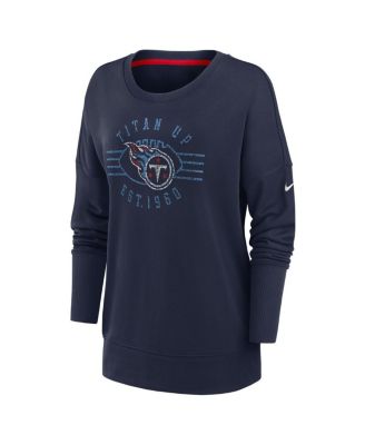 Women's Navy Tennessee Titans Rewind Playback Icon Performance Pullover Sweatshirt